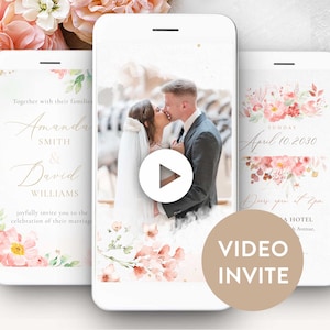 Peach wedding invitation video Peach floral wedding animated invite video invite wedding animated wedding animation wedding animation video