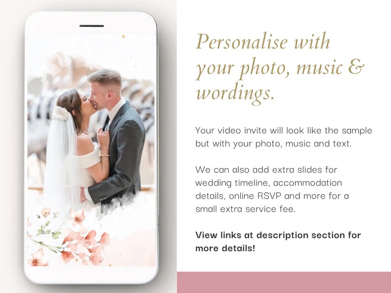Boho Wedding Invitation digital Boho animated wedding video Boho digital wedding invite animated invite boho invite boho video invite video image 3