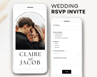 Online wedding invitation digital minimalist wedding invite wedding website online wedding invite rsvp minimal online wedding invitation