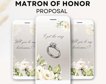 Will you be my MATRON OF HONOR proposal invitation matron of honor invite video digital maid of honor proposal digital invite