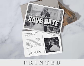 Vintage Save the Date printed Retro Save the date card printed save the date printing save the date photo invite Save the date wedding