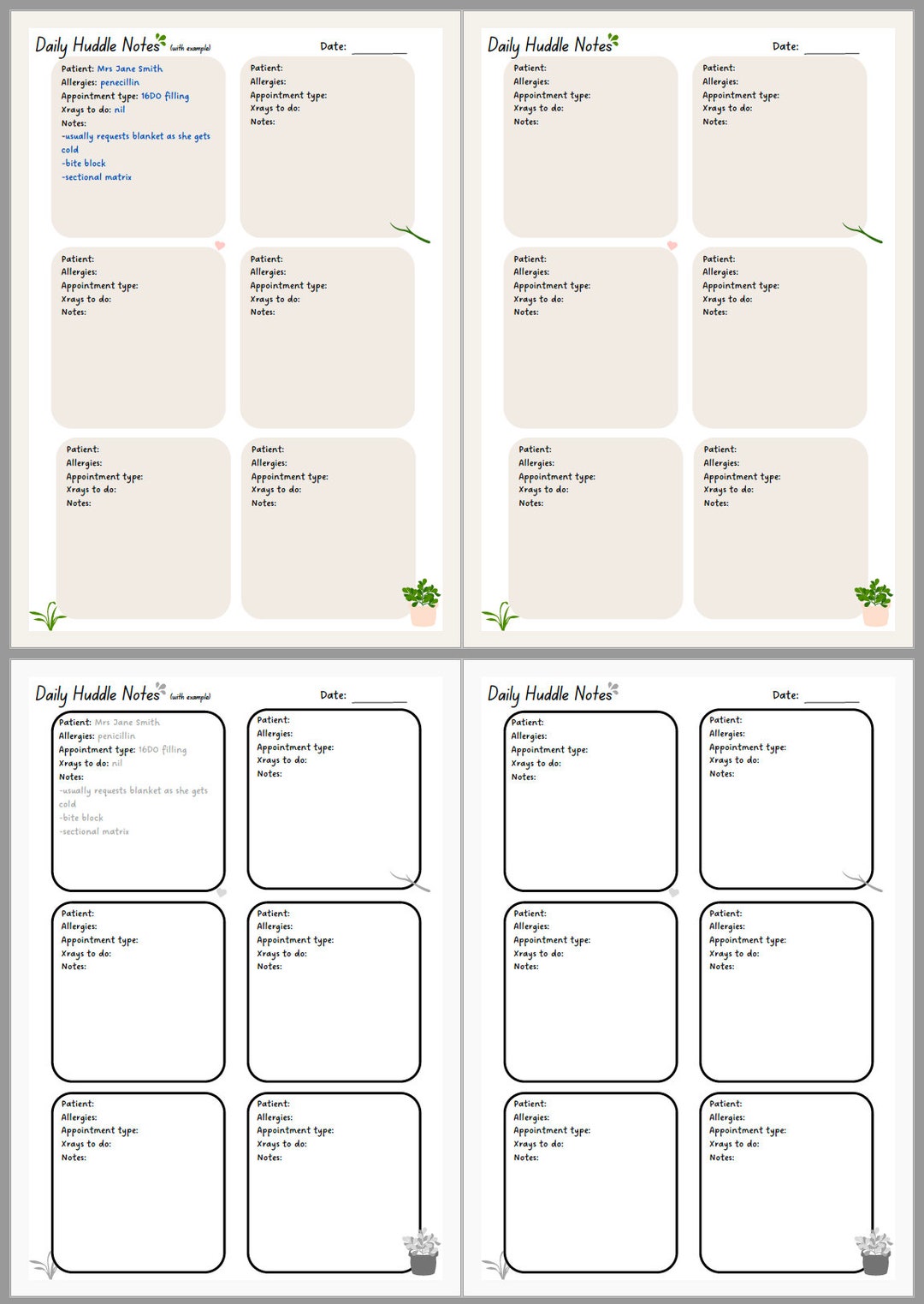 Dental Daily Huddle Template Etsy Dental Daily Huddle Template Etsy