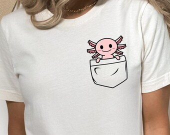 Chemise axolotl amusante, cadeau pour les amateurs d'axolotl, chemise axolotl pour enfants, t-shirt mignon d'axolotl, cadeau pour amoureux des animaux, t-shirt pour amoureux des salamandres