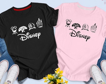Chemise parcs Disneyworld personnalisée, chemise 4 parcs, chemise Magic Kingdom, chemise Animal Kingdom, chemise assortie famille Disney, débardeur Disneyland