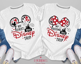 Chemise Mon premier voyage Disney 2026, mon deuxième voyage Disney 2026, chemise voyage Disney 2026, chemise premier couple voyage Disney 2026, t-shirts Disney 2026