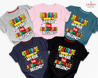 Chemise aventure scolaire, Chemise colorée, Chemise prof, Jolie chemise élève, Chemise maternelle, Chemise 5e, Bienvenue à l'école