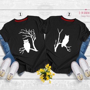 Halloween Owl Shirts, Funny Owl Shirt, Animal Lover Shirt, Cute Christmas Shirt, Owl Silhouette Tees, Owl Owner Gift, Bird Lover Gift