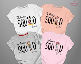 Custom Disney Shirt for Kids and Adults, Personalized Mickey & Friends Trip Tee, 2026 Family Vacation Shirts, Disney Squad Matching Outfit