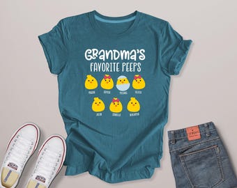 Chemise de Pâques préférée de grand-mère : prénoms personnalisés de petits-enfants