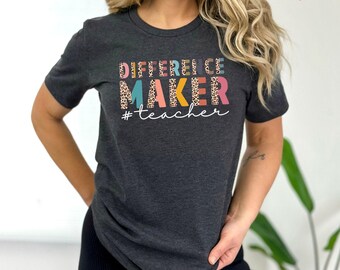 Chemise enseignant, chemise enseignant différence, haut enseignant, cadeaux pour enseignant, remerciements pour enseignant, rentrée des classes, premier jour d'école