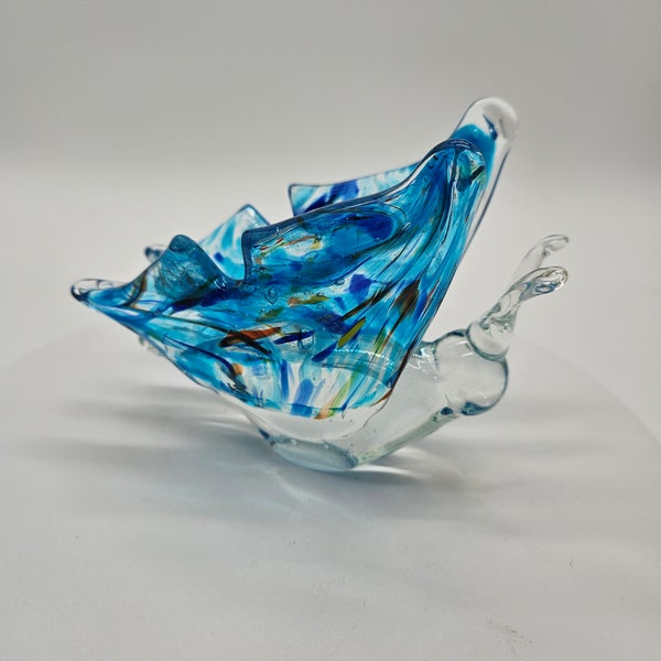 Vintage Murano Style Blown Art Glass Butterfly Sculpture Paperweight 6” Long