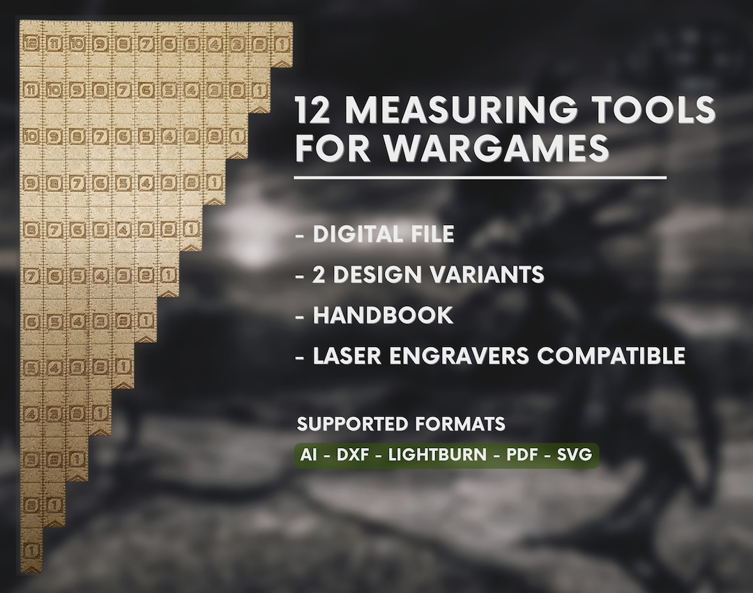 Set of 12 Futuristic Style Measuring Rulers From 1 to 12 Inches for War ...