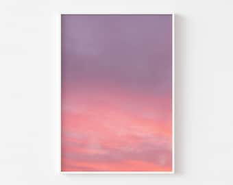 Rosa Pastell Himmel FINE-ART PRINT, Pastell rosa Wolke Fotografie, Sonnenuntergang Wand Kunst Poster, minimalistische Wand-Dekor, Blush rosa Wolken Poster