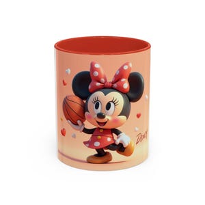 Minnie Mouse Accent Coffee Mug, Cute Disney Gift, Cartoon Lover's Mug, Collector's Item, Unique Kitchen Decor