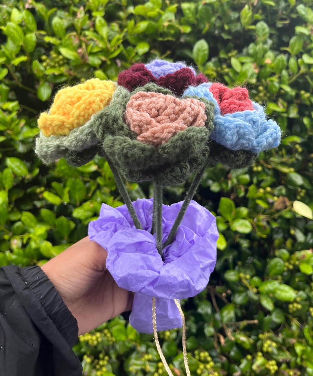 Exotic Crochet Rose | Two Toned Rose Crochet Bouquet | Handmade Decor ...