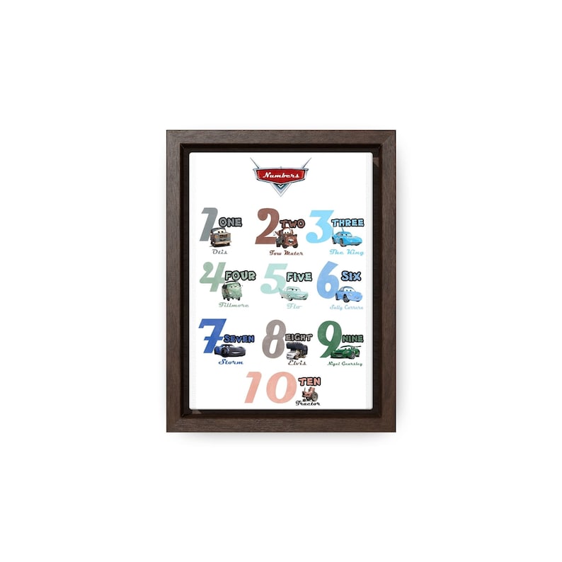 Printable Car Numbers Disney Cars, Numbers Print, Numbers Poster, Educational Wall Art ...