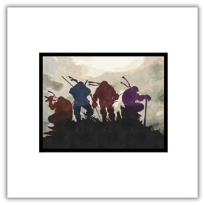 Teenage Mutant Ninja Turtles, Leonardo, Raphael, Donatello, Michelangelo, Digital Prints, Disney, Watercolor Prints,Watercolor Printable Art