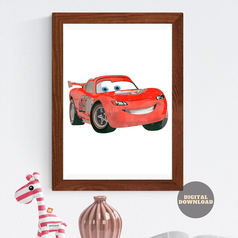 Lightning Mcqueen Disney Pixar Cars Disney Cars Print - Etsy