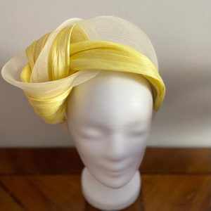 BANANA Seidenknoten Fascinator Headpiece Turban Haarband Seide Abaca Stirnband Weihnachten Hochzeit Party Royal Ascot Hut Wedding Bild 2