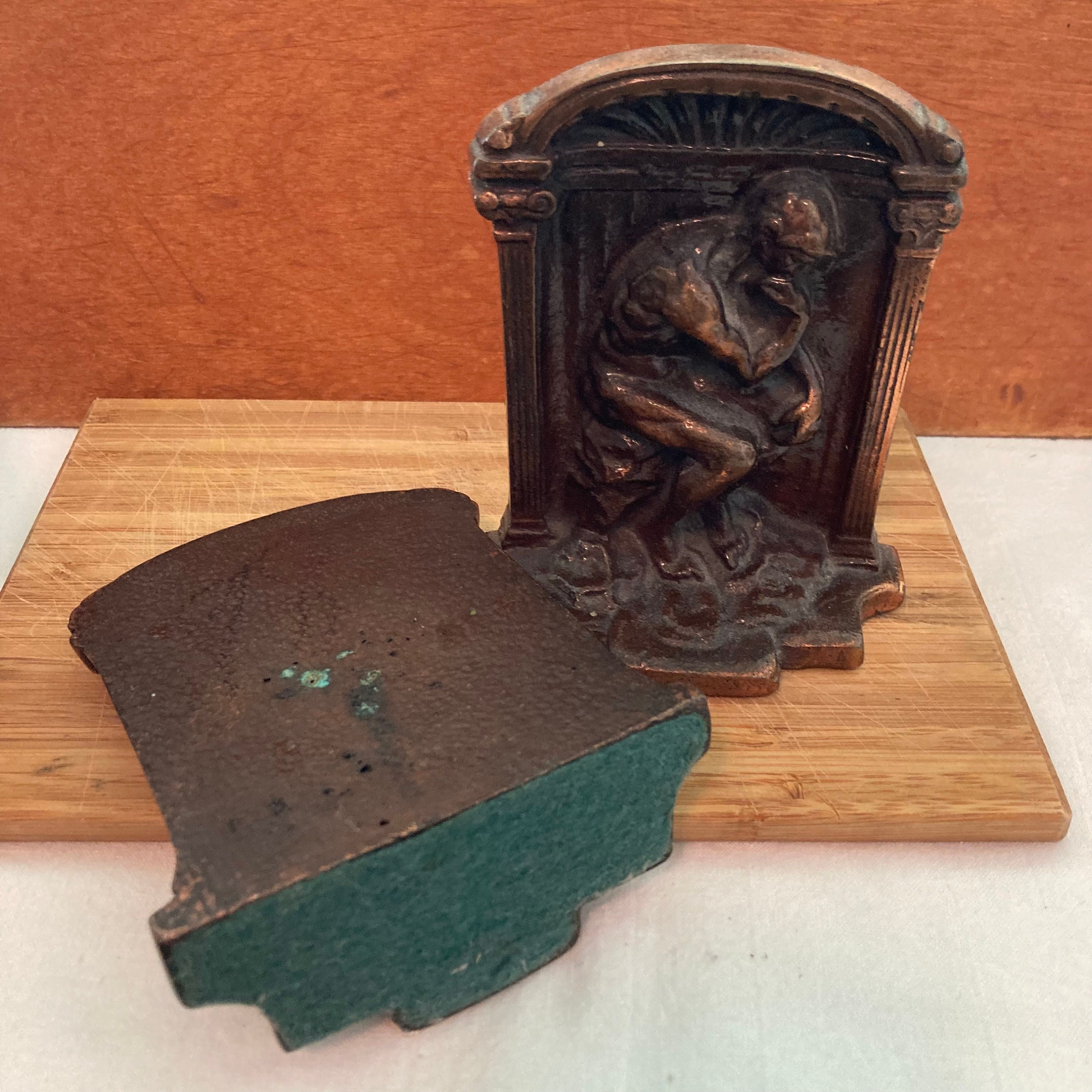 Bookends Brass the Thinker Etsy