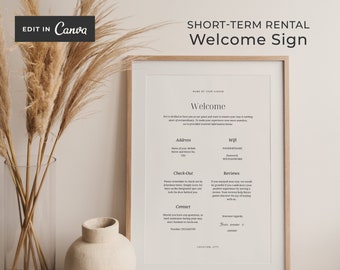 Airbnb Willkommensschild Vorlage, Willkommensschild, Airbnb Willkommensschild, Airbnb Vorlage, Wifi Schild, Ferienwohnung
