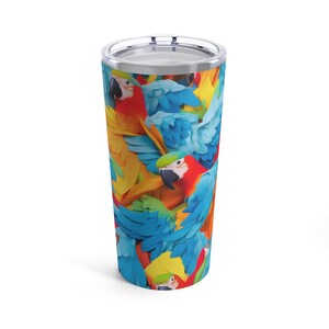 Vibrant Parrot Macaw Tumbler symbolic beauty