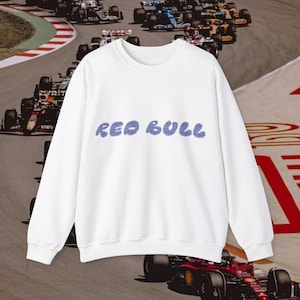 Red Bull F1 Sweatshirt, faux patchwork, F1 Jumper, Red Bull merch, Formula 1 Gift