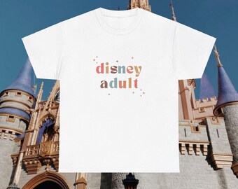 T-shirt adulte Disney, police rétro Disney World, t-shirt coupe classique