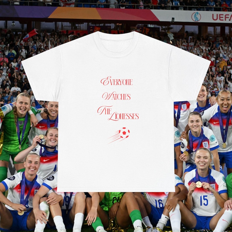 Lionesses Football Graphic Tee: Women's Soccer T-Shirt White