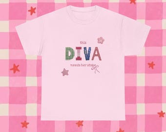 Camiseta "Esta diva necesita su escenario", merchandising de Rent Musical, camiseta gráfica caprichosa Y2K