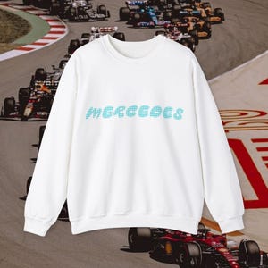 Mercedes F1 Sweatshirt, faux patchwork, F1 Jumper, Mercedes merch, Formula 1 Gift