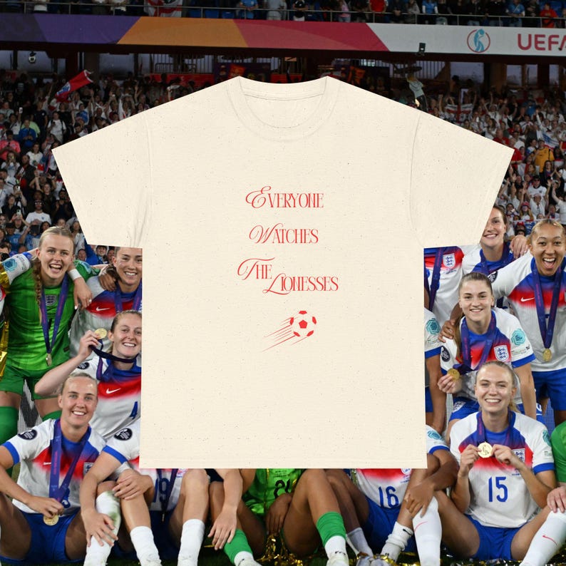 Lionesses Football Graphic Tee: Women's Soccer T-Shirt Natural
