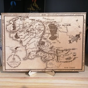 Le Seigneur des Anneaux Carte Gravure Bois / The Lord of the Rings Map wood engraving