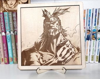 My Hero Academia All Might Manga-Holzgravur / My Hero Academia All Might Manga-Holzgravur
