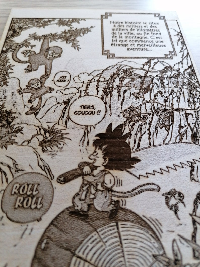 Dragon Ball 1ere Page Manga Bois / Dragon Ball 1st Page Manga Wood image 4