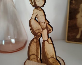 Mega Man Character Wood Engraving