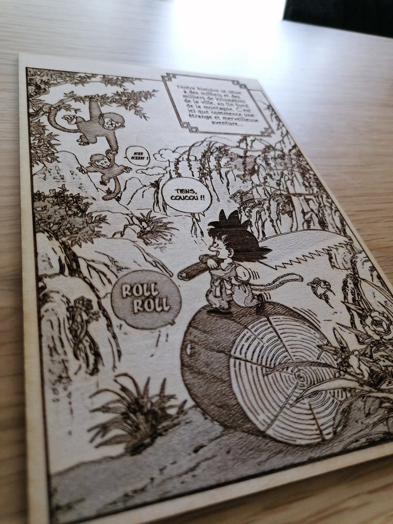 Dragon Ball 1ere Page Manga Bois / Dragon Ball 1st Page Manga Wood image 3