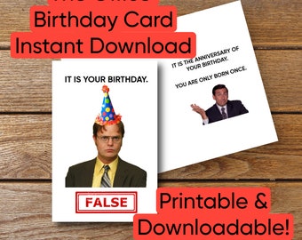 Printable the Office Birthday Card the Office Digital Download Card CPR ...