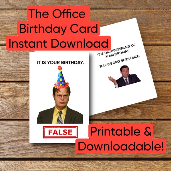 The Office Birthday Card Printable - Etsy