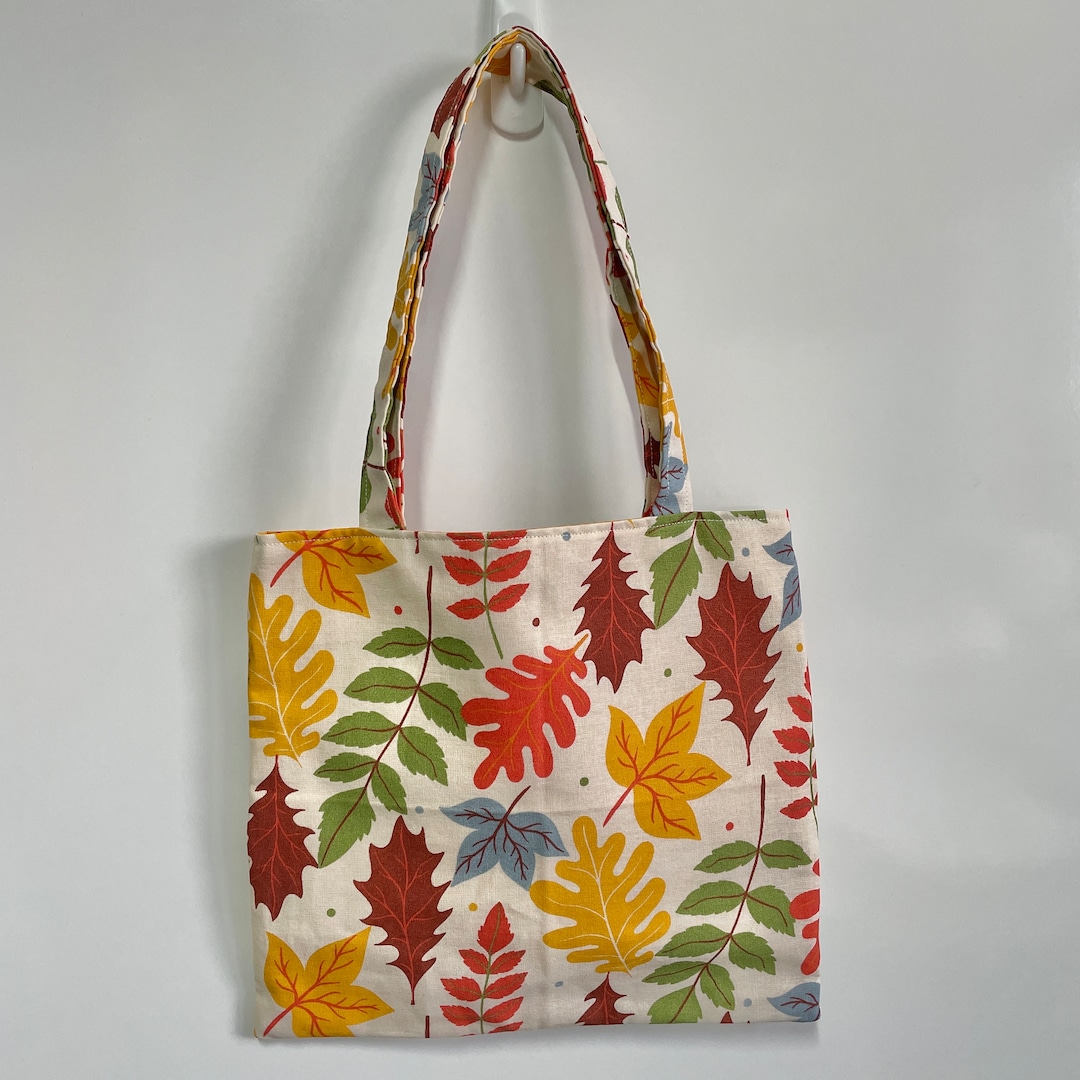 Mini Tote Bag Childs Shopping Bag Fully Lined Brown, Orange, Yellow