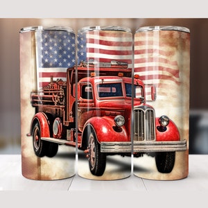 Firetruck Tumbler Wrap Gift for Firefighter Tumbler Wrap Sublimation Instant Download Gift for Fireman