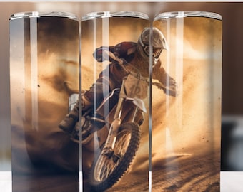 Dirt Bike Tumbler Wrap: Motorcycle Racing Gift (PNG File)