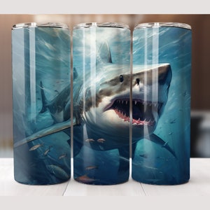 Shark Week Tumbler Wrap, Hai-Liebhaber PNG, Ocean Tumbler Wrap, Weißer Hai PNG,