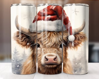 Envoltorio para vaso de 20 oz con diseño de vaca de las Tierras Altas, descarga digital PNG, diseño de sublimación