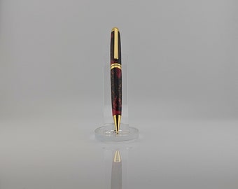 Resin twist pen - Designer pen with Pink Shimmer and Gold