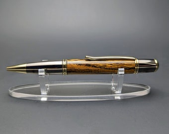 Exotic Wood Pen - Gatsby Grande Bocote Ballpoint Twist Pen with Gold and Gunmetal plating