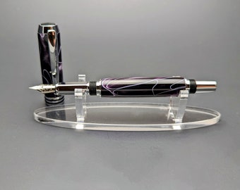 Purple Resin Fountain Pen: Chrome Plated Twist Cap