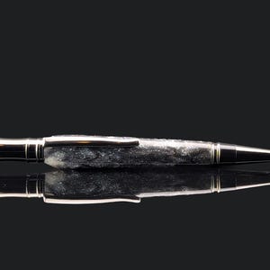 Black Crystal Acrylic Twist Pen - Gunmetal Plated Ballpoint