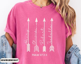 Personalized Raising Arrows Comfort Colors Shirt, Christian Homeschool Mom Tee