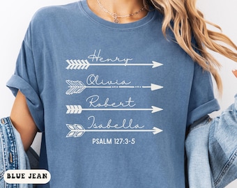 Personalized Raising Arrows Comfort Colors Shirt, Bible Verse Homeschool Mom Tee